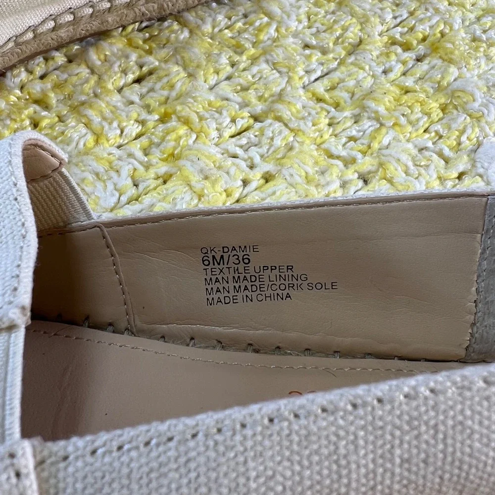 Quacker Factory Jeanne Bice QK-DAMIE Anchor Sequin‎ Espadrille Flats Cream 6M/36